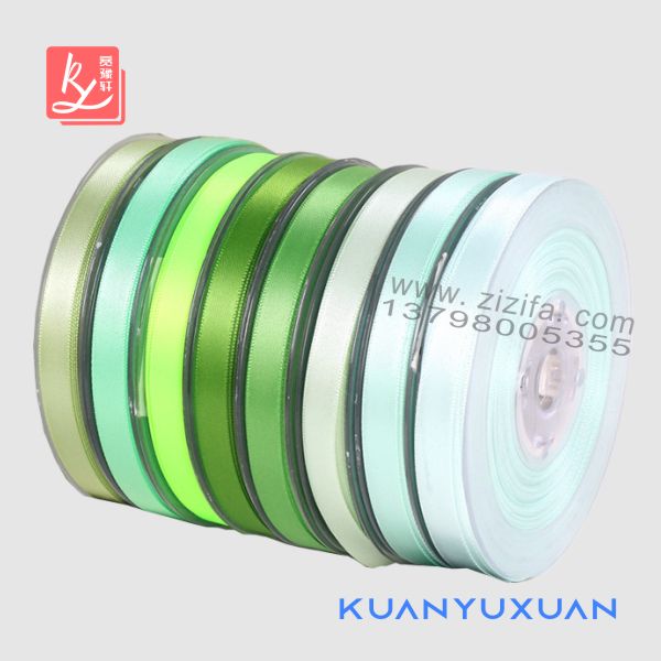 Polyester satin ribbon, green series 29 colors（5）